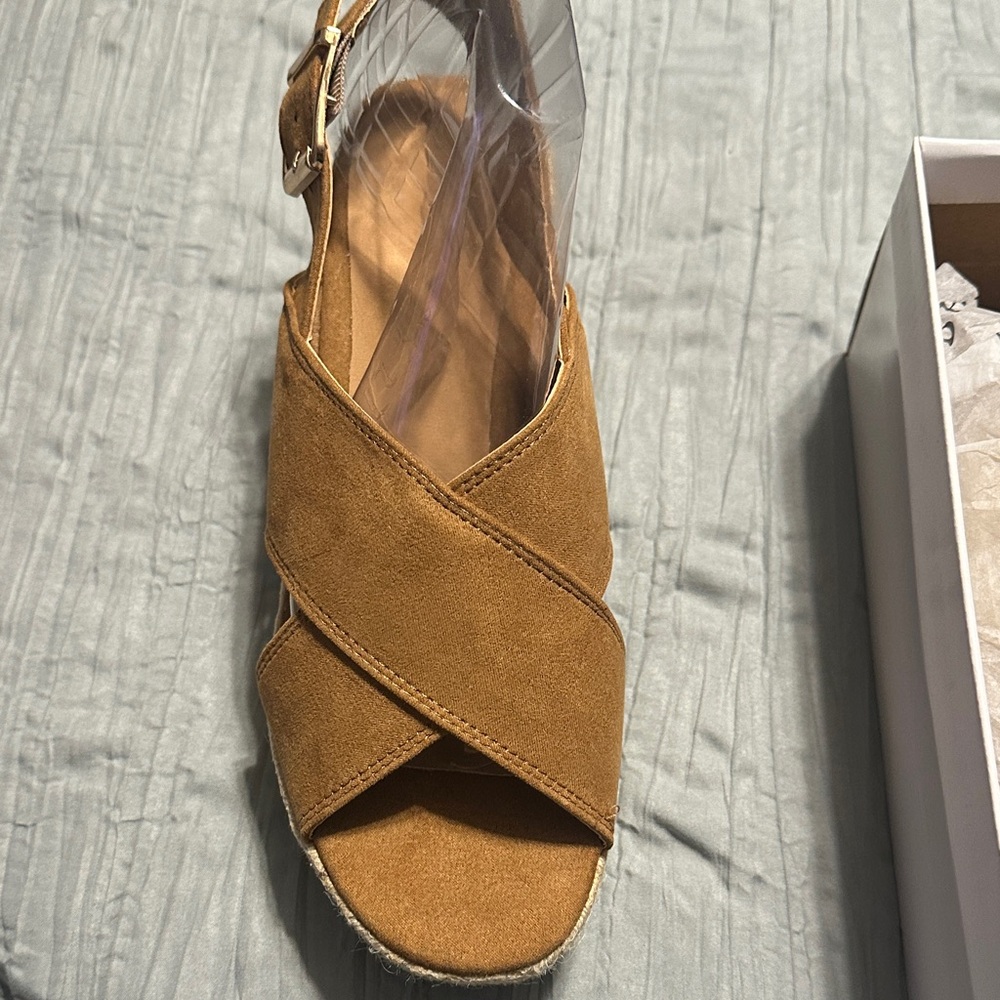 BAMBOO Tan Wedge Sandals